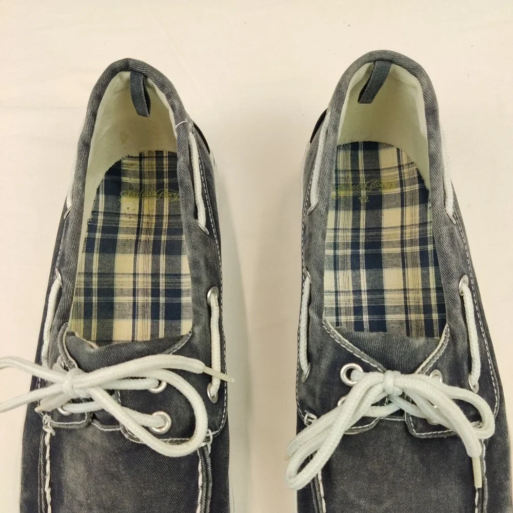Faded glory mens blue‎ canvas boat shoes size 12
